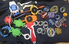 Beyblade Spinners Launchers And Interchangable Parts Large Lot