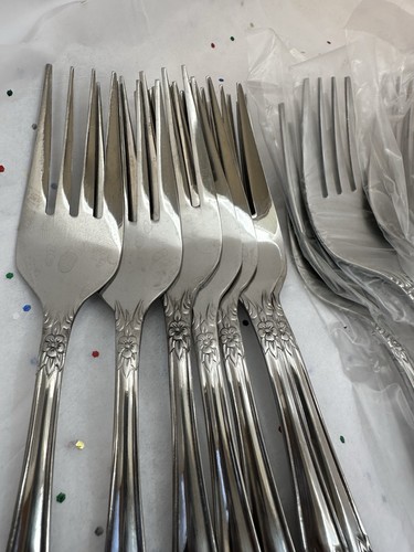 Vintage Korea Rogers Co. DREAM ROSE / ROSE BUD Stainless Flatware Lot Of 50 PCS - Picture 18 of 24