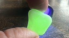 White Clear Multi with Green UV Reactive Glow Seaham Surf-Tumbled Sea Glass