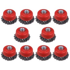 Wire Cup Brush for 4 1/2 Angle Grinder, 10 Pack 3 inch Wire Brush for Grinder...