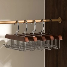 4 Pack Tie Rack Hanger with 8 Metal Hooks, Space Saving Necktie Organizer for Me