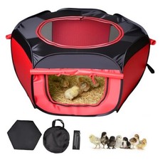 Chicken Brooder Box for Chick Starter Kit Chicken Brooder Tent,Red Black