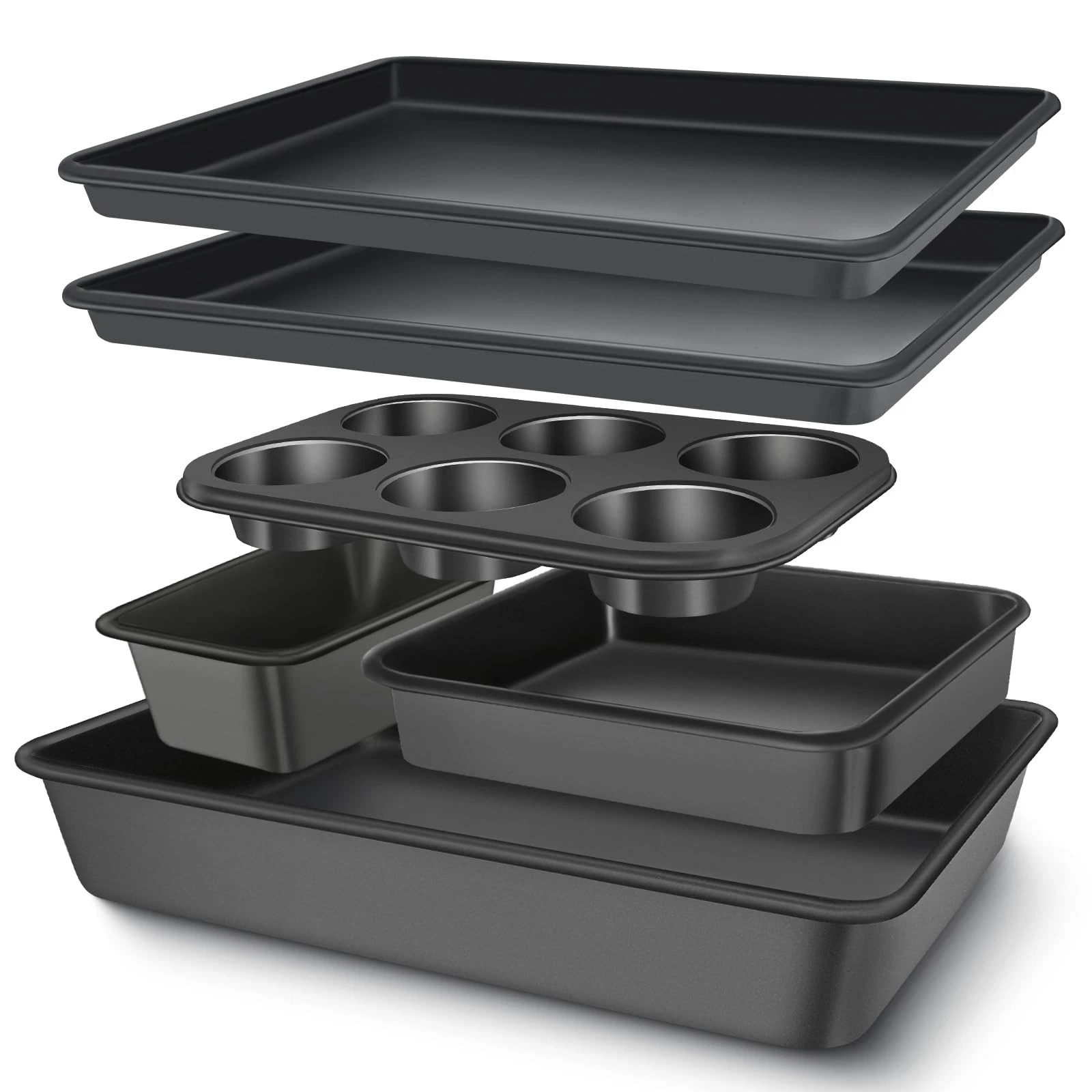 Baking Pans Set, Nonstick Bakeware Sets, Oven Pans for Cooking, 6 Pieces Baki...