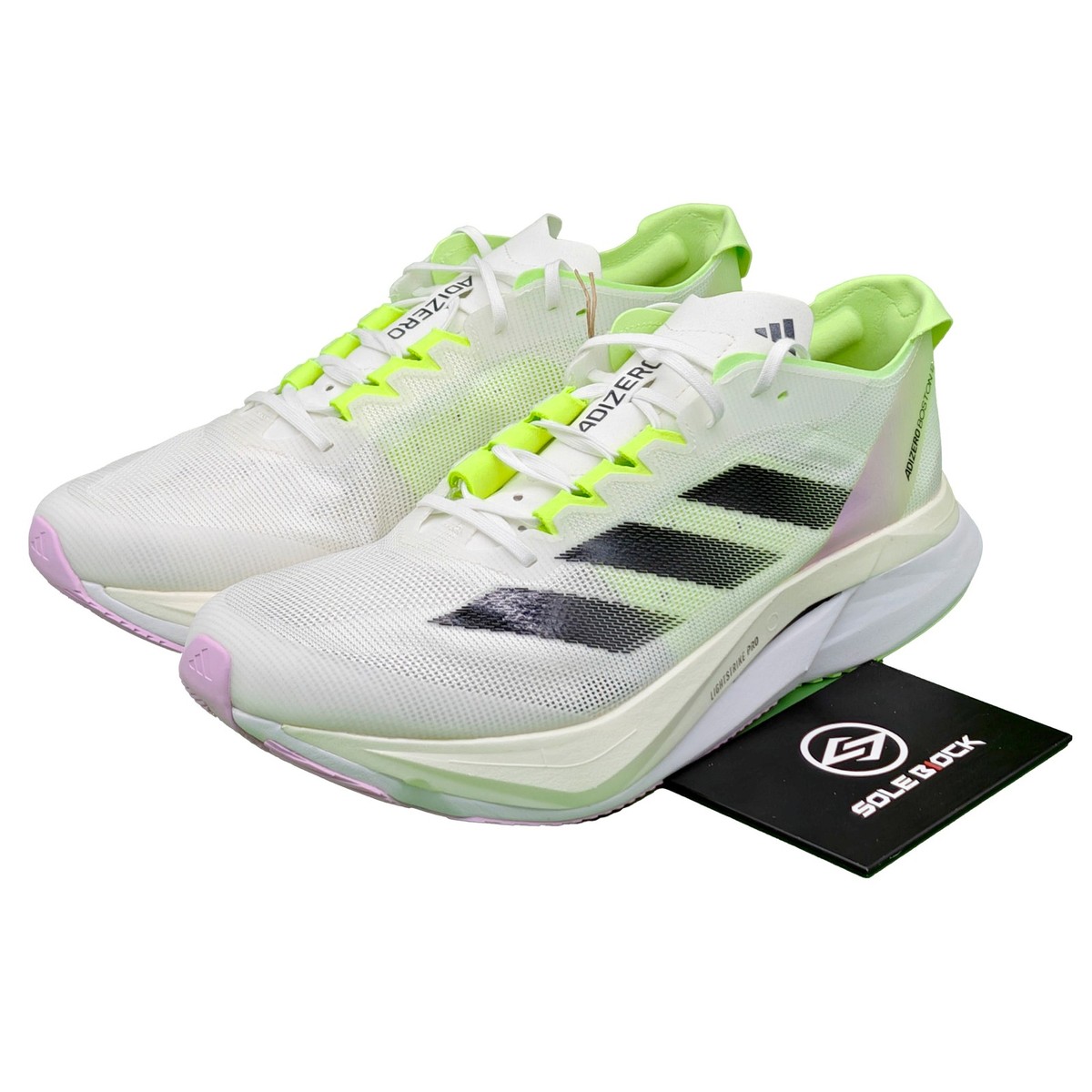 adidas Adizero Boston 12 White Green Spark IG3321 | eBay