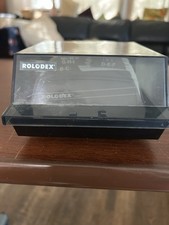 Vintage 90  s Rolodex Rotary Card File With Cover Unused Smoked Case Petite Retro