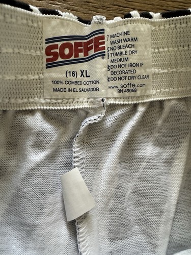 Soffe Youth XL (16) Cheer Dance Athletic Shorts Zebra Black & White Print New - Picture 4 of 9