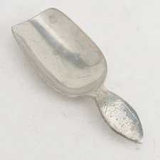 Stieff Pewter Coffee Tea Scoop Colonial Williamsburg Repro "H.V.C.C." Cow Logo