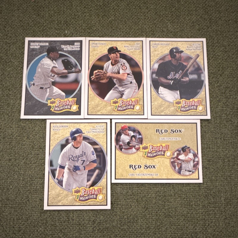 Upper Deck Baseball Heroes 2008 5 Card Lot Ramirez Vizquel Delgado Gordon