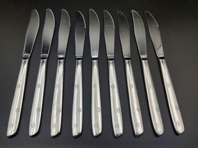 Vintage MCM Superior Stainless ''Night Sky'' Dinner Knives - Lot Of 9 Atomic Star