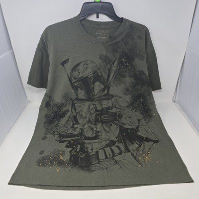 Boba Fett Star Wars AOP Marc Ecko Graphic T Shirt Mens Size Large Green