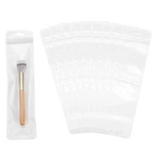 100Pcs Long Zip Bags 2.8"x11.2" Clear Plastic Reclosable Self Sealing Bag White