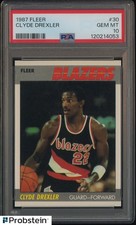 1987-88 Fleer Basketball #30 Clyde Drexler Trail Blazers HOF PSA 10 GEM MINT