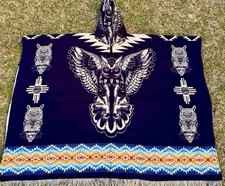 Wise Owl Adult Size Alpaca Poncho,Unisex One Size. Made In Ecuador