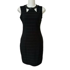G by Guess Black Bodycon Mini Cocktail Dress Keyhole Neck Sleeveless Women’s -XS