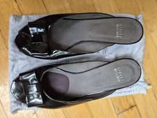 Stuart Weitzman Patent Leather Peep Toe Wedge...