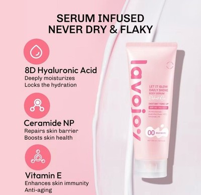 Lavojoy Let It Glow Daily Shine Body Serum Tone Up SPF 50 Body Lotion