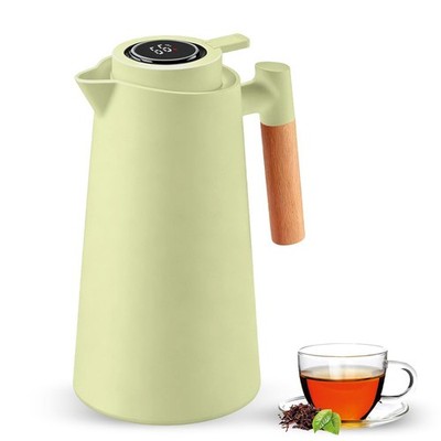 Thermoskanne 1L Isolierkanne mit LEDTemperaturanzeige, Vakuum Isolierte Kaffe...