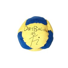 DirtBag Footbag Assorted Colors Fabric 1PC - Blue  Yellow w/Writing