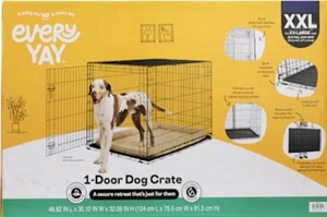 EveryYay 1-Door Dog Crate XXL 48 in Steel Wire Pet Crate w/ Tray