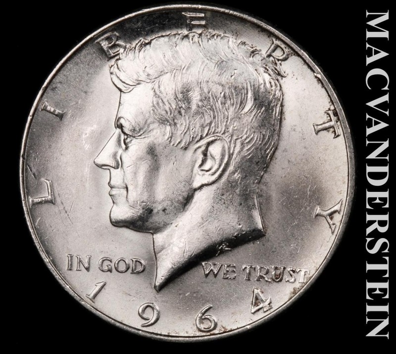 1964-D Silver Kennedy Half Dollar - Choice Gem Brilliant Unc  Lustrous  #L7305