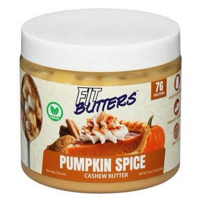Fit Butters Pumpkin Spice Cashew Butter (Vegan) - Plant Protein and Coconut Oil