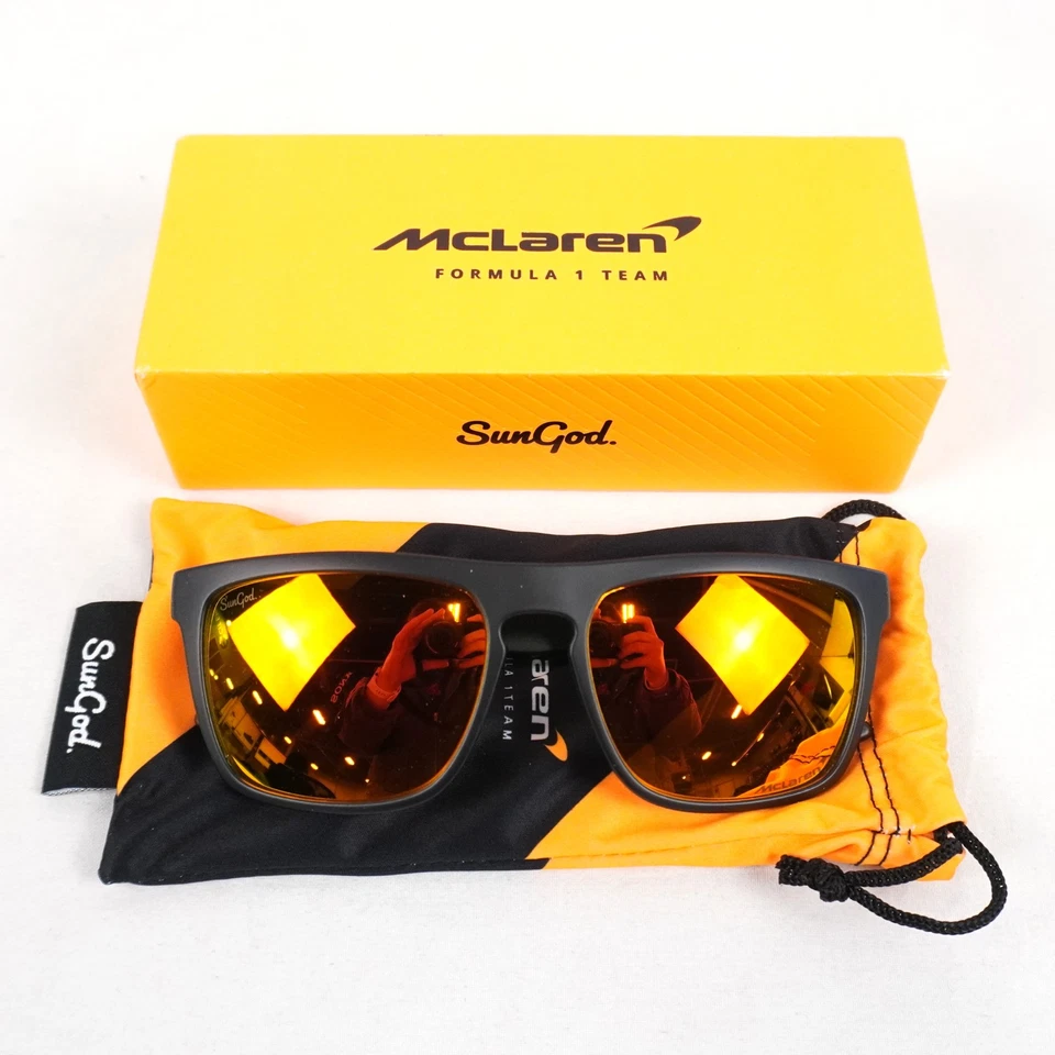 SunGod X McLaren F1 Team Renegades Black Sunglasses Orange Lenses Men's One Size