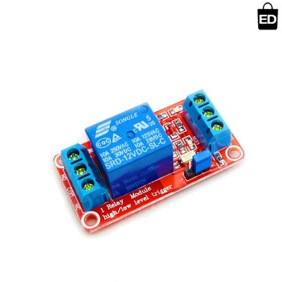 12V 1 Channel Relay Module with Optocoupler Isolation - High/Low Trigger Support