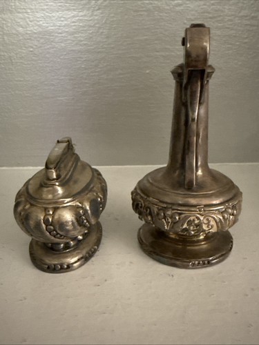 Ronson Decanter Table Cigarette Lighter Silverplate Ornate 2 Vintage 1940's - Picture 4 of 7