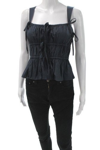 Ulla Johnson Women Black Camisole Blouse Square Neck Boho Size 2