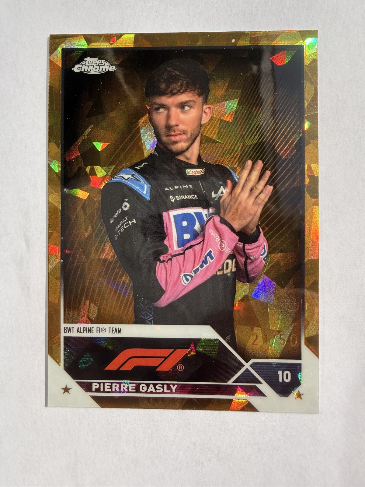 2023 Topps Chrome Sapphire Formula 1 - F1 Drivers Pierre Gasly #52 Gold /50