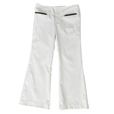 Alice + Olivia White Black Flare Dress Pants 8 Carrier Business Bridal Office
