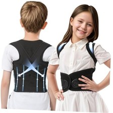 Back Brace Posture Corrector for Kids, Adjustable Full Back Support, Medium