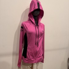 Pink Victoria Secret Athletic Zip Up Hoodie Hot Pink And Black Size Medium