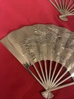 Vintage Mid Century Solid Brass Phoenix Bird Fan Wall Decor 7x11" Set of 2 Fans — photo 5