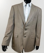 Scabal 44 L Tailored Fit Schurwoole Beige Blazer Sport Coat Jacket Unstructured
