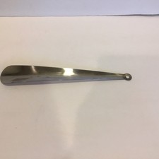 Long Handled Silver Metal Shoe Horn 12 Inches Stainless Steel Hole for Hanging