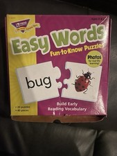 Fun-To-Know Puzzles: Easy Words, Learn Basic Words w/20 Matching Pictures 40 pcs