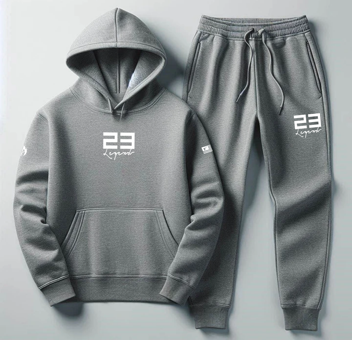 Grey Hoodie Joggers Set To Match Jordan Sneaker Outfit Men's Grey
