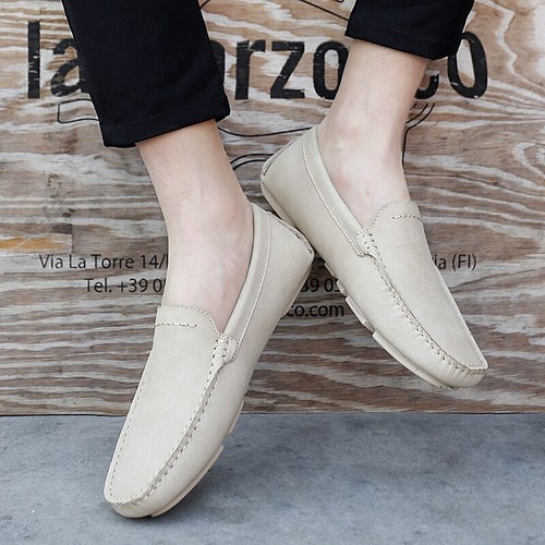 Men's Genuine Leather Casual Shoes Comfortable Driving Moccasins Slip on Loafers - Picture 16 of 21