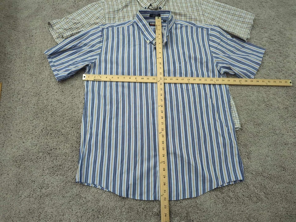 Lote de 2 camisas Kirkland Signature abotonadas para hombre XXL sin planchar preppy informales Foto 4 de 4