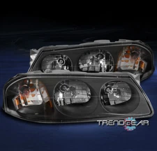 FOR 2000-2005 CHEVY IMPALA REPLACEMENT HEADLIGHT HEADLAMP LAMP BLACK LH+RH PAIR