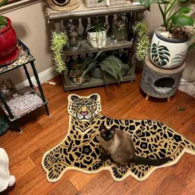 Faux Fur Animal Print Hide Skin Rug Tiger/deer/lion Area Rug Floor Mat Carpet