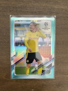 ERLING HAALAND 2020 Topps Chrome UEFA Champions League Aqua Refractor #49 /199