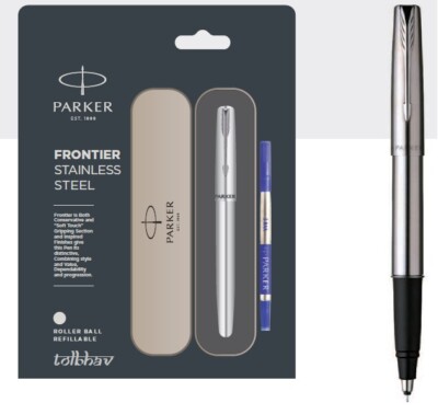 Parker Frontier Stainless Steel CT Rollerball Roller ball Pen Blue