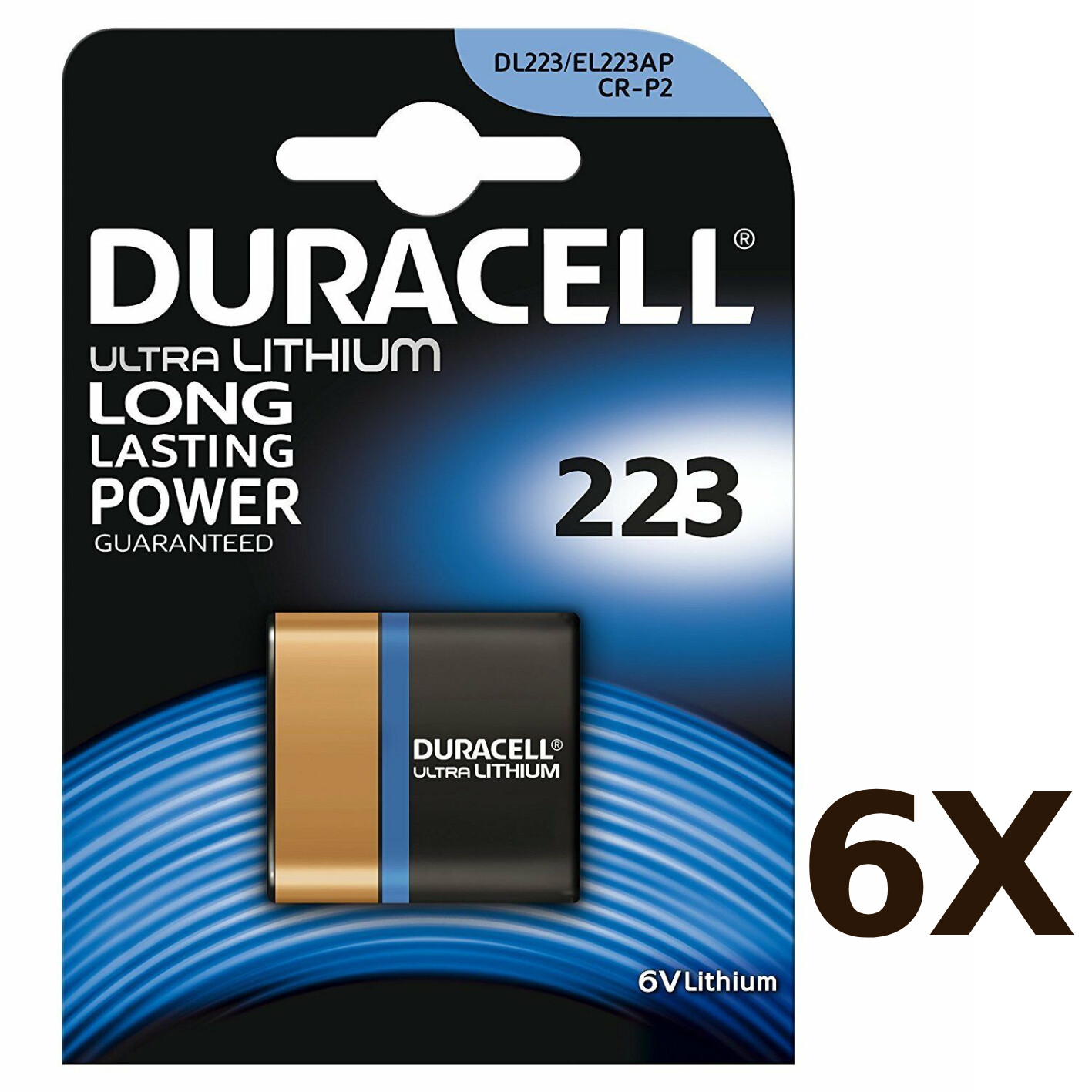 6 x Duracell 223 6V Lithium Photo Battery CR223 DL223 CRP2 EL223AP