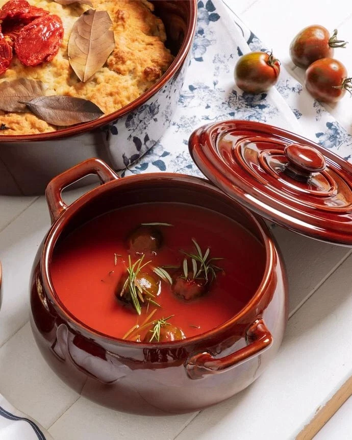 Ceramic Pot Cookware - Oven 61 fl oz Presentation Pot - Elegant and Practical