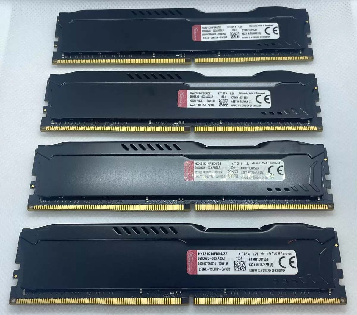 Kit of 4 Kingston HyperX Fury 32GB 8GBx4 DDR4 PC4 RAM eBay