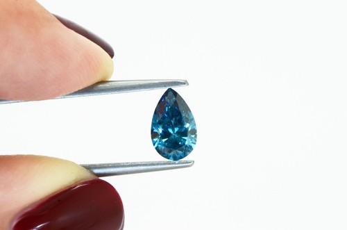 Diamante en forma de pera elegante color azul suelto real 1,02 quilates VS2 natural mejorado - Imagen 10 de 10