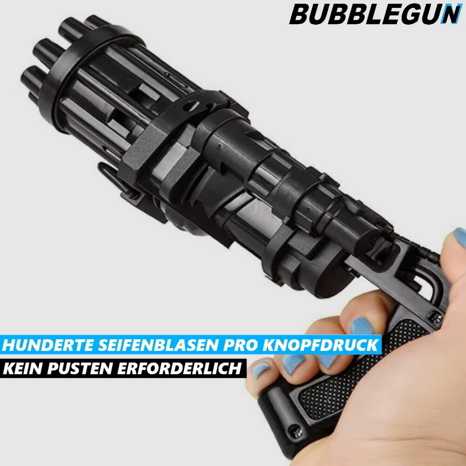 BUBBLEGUN Seifenblasenmaschine Seifenblasenpistole Seifenblasen Gun schwarz - Bild 3 von 4