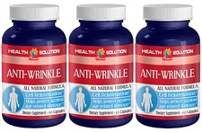 Pure Vitamin E oil - ANTI WRINKLE NATURAL FORMULA - 3 Bottles, 180 Capsules